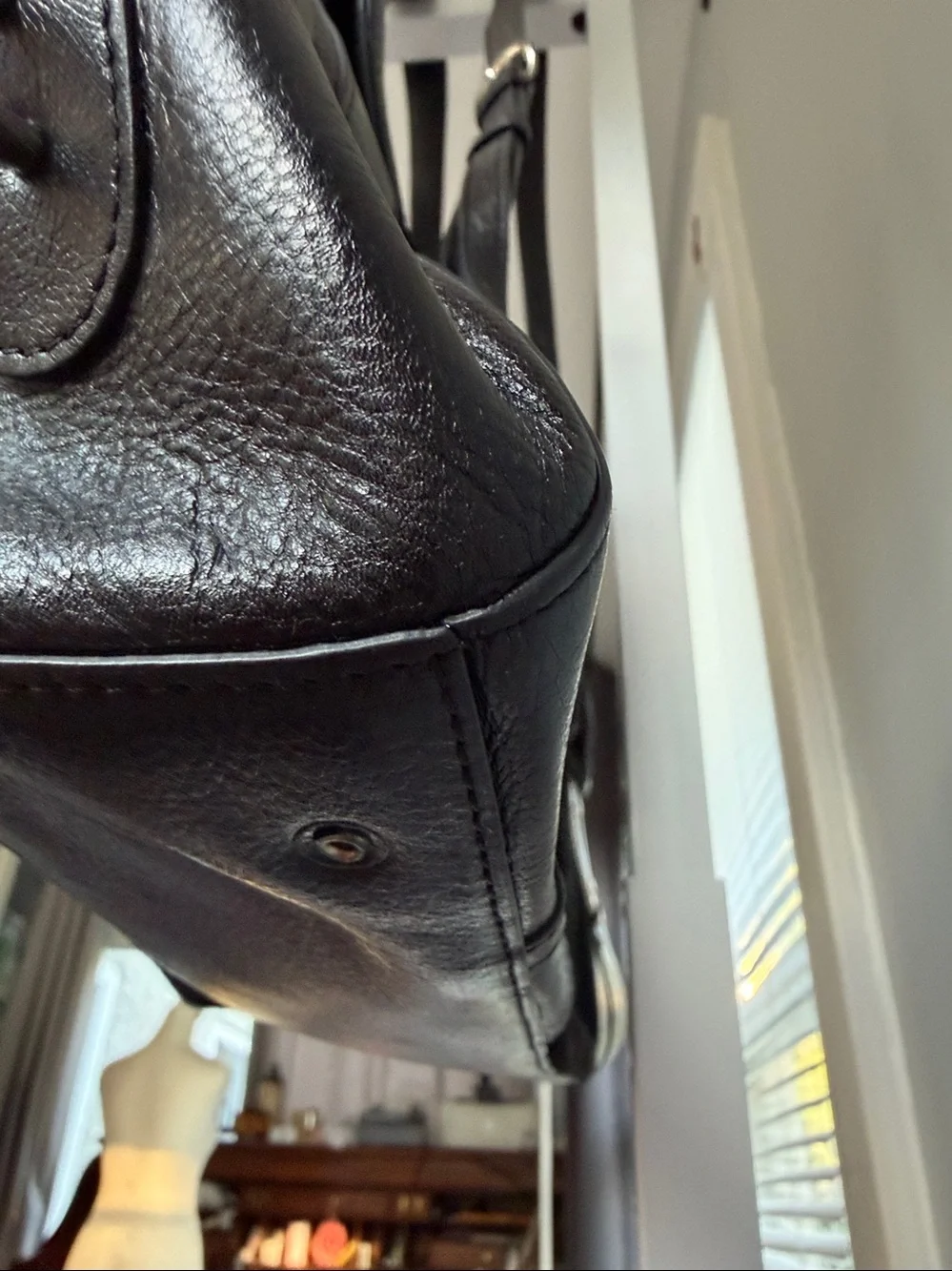 DKNY Y2K Black Leather & Haircalf Shoulder Bag